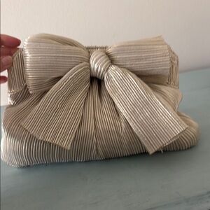 Loeffler Randall Bow Clutch in Platinum